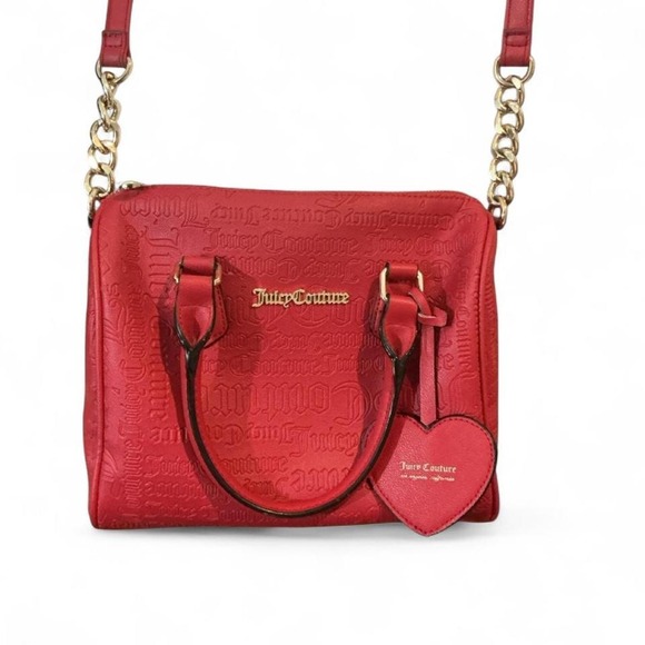 Juicy Couture Handbags - Juicy Couture Satchel Bag Womens Medium Red Embossed Logo Crossbody